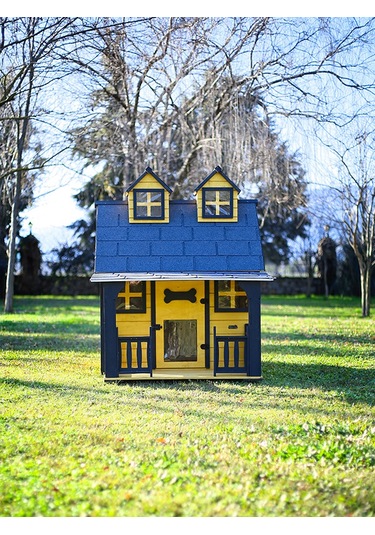 Mandu Ultra Lüks Ahşap Köpek Kulübesi Evi Gold Edition