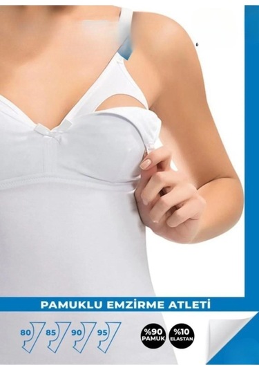 Kapbirtane Kadın Emzirme Likralı Atlet 2013 - 1 Adet Beyaz