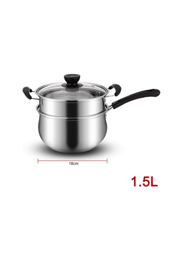 Padalink 18cm 304 Paslanmaz Çelik Tencere, Gümüş Rengi, 630g Ağırlık, 1-2 Seçenekli Tip, Tam Set Diğer