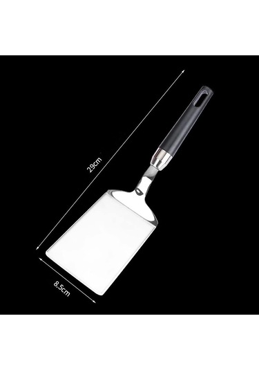 Profesyonel Spatula/kazıyıcı, Paslanmaz Çelik Spatula, Izgara Aksesuarı, Hamburger Spatulası, Krep Spatulası, Izgara Ve Düz Üst Izgara İçin İdealdir. Siyah