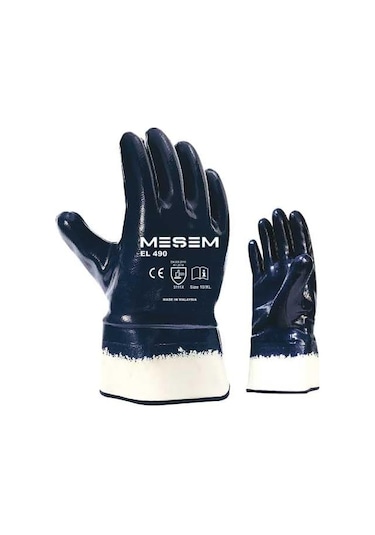 Petrolcü İş Eldiveni, Xl/10 Beden, 6 Çift, Model El490 Açık Mavi