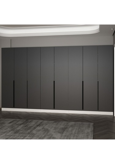 Minar Kale 210 Cm 8 Kapaklı 4b Raf Portmanto Byz Mbr Çizgili Ant