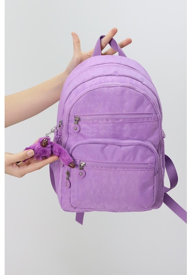 Sevimli Peluş Figürlü Günlük Kadın Sırt Çantası Şık, Kullanışlı, Okula Ve Seyahate Uygun Lila