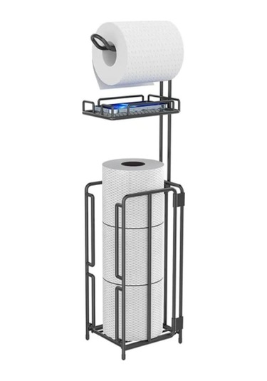 Banyo İçin Pratik Raflı Bağımsız Tuvalet Kağıdı Askısı, 4 Rulo Kapasiteli Ve Küçük Eşyalar İçin Ek Depolama Alanı Sunar. Diğer Diğer
