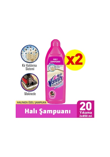 Vanish Kosla Makinede Halı Yıkama Şampuanı 2 x 850 ML