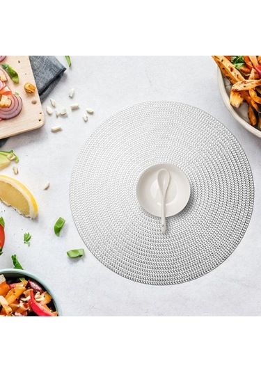 Suntek Yemek Masası Tezgah Masa Ayarı Için Yuvarlak Gümüş Gümüş