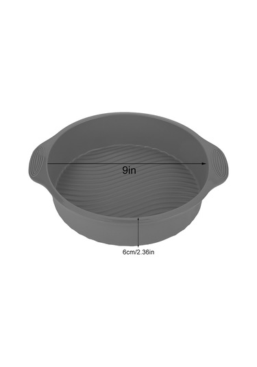 Ximistore9 9 İnç Yuvarlak Silikon Kek Kalıbı Gri - Yüksek Sıcaklık Dayanıklı, Kolay Çıkarım, Dalgalı Taban Deseni Gri