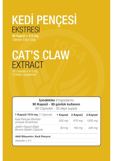 Sepe Natural Cat's Claw Kedi Pençesi Ekstraktı 360 MG x 90 Kapsül