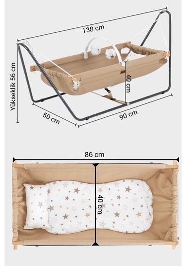 Wellgro Cozy Nest Hamak Beşik Kahve, Anne Yanı Bebek Hamağı