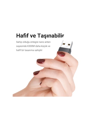 Veggieg 300 Mbps Wifi 6 Çift Bant Kablosuz Alıcı Verici Nano Usb Adaptör