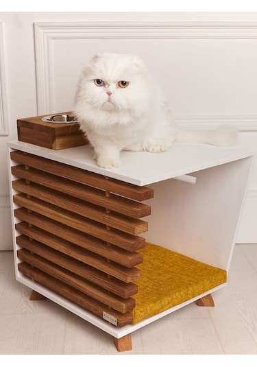 Hem Sehpa Hem Kedi/küçük Köpek Evi - İskandinav Tarzı Mobilya