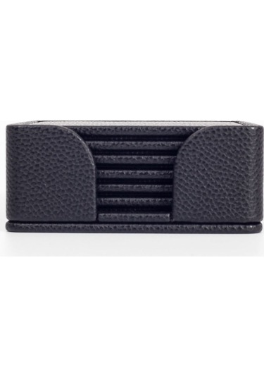 Turgut Office Deri Bardak Altlığı Seti Siyah