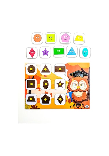 Çocuklar İçin Şekilleri Öğreten Zeka Ve Hafıza Geliştiren Eşleştirme Oyunu Etkinlik Kartları