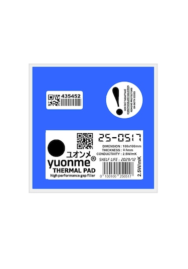 Yuonme Termal Ped / Thermal Pad 0.5mm 2.5w/mk 100x100mm 25-0517
