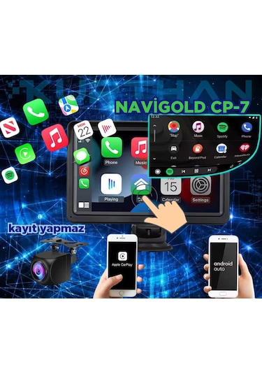 Otomobil 7 İnç Dokunmatik Android Auto Carplay Ekran Aux-bt-fm