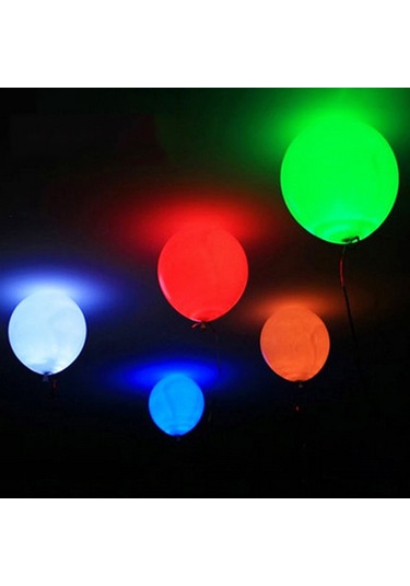 Hombey 5'li Paket Led Işıklı Balonlar - Sabit Beyaz/renkli Flaş, Gecelik Parti, Doğum Günü, Nikah Dekorasyonu