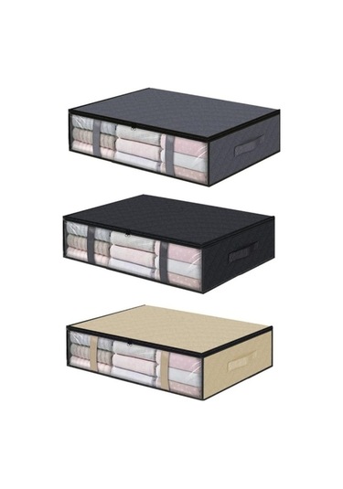 Dancemonkey Tasarım Saplı Katlanabilir Oyuncak Kıyafet Dokumasız Cbtx Çantası Bej Battaniye 4 140l