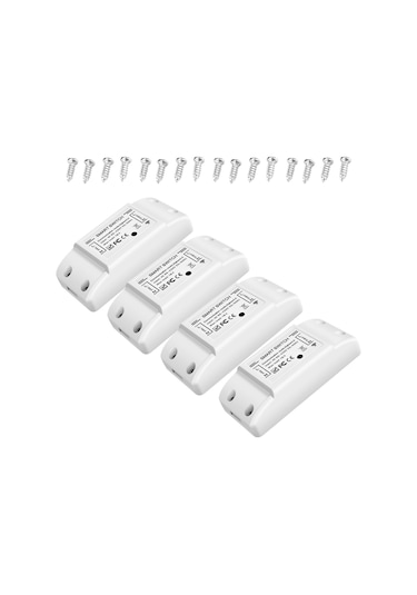 4 Adet Wifi Ve Bt Akıllı Anahtar 10a 2200 W Çift Modlu Beyaz