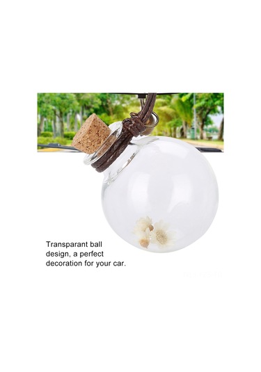 Fosenze Araba, Ev Ve Bot Kullanıma Uygun Askılı Parfüm Flakonu - Şeffaf Top Tasarımı, Kuru Çiçekli, Kendi Parfümünü Ekleyebilirsin