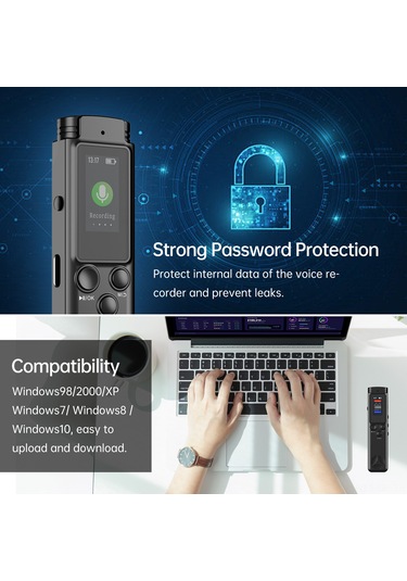 Singree K96 8gb Hafızalı Profesyonel Dijital Ses Kaydedici, 1536kbps Yüksek Kalite, Renkli Ekran Ve Şarj Edilebilir Pil