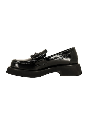 Albini 2610953r Rugan Deri Kadın Loafer Ayakkabı Siyah