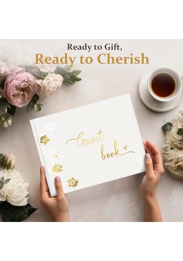 Willowhaven Lüks Altın Yaldız Misafir Defteri - Düğün, Parti, Baby Shower, Anı Albümü Diğer