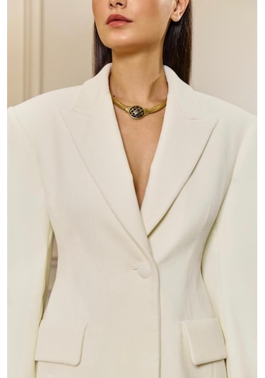Siyay Bellean Blazer Ceket Beyaz