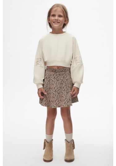 Nk Kids 37520 Kız Çocuk Krem Leo Sweat Krem