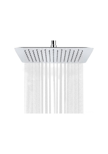 Geeroyoo 8 İnç İnce Kare Duş Başlığı Jo-819 Gümüş - Yüksek Basınçlı, Paslanmaz Çelik, Su Tasarruflu, Kendini Temizleyen Nozullar Diğer