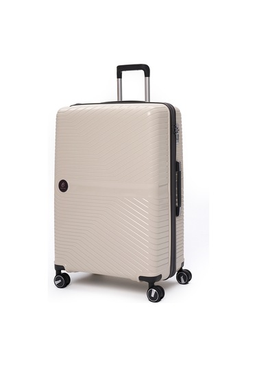 Elatae Exclusive Pro Polipropilen Büyük Boy Kırılmaz Valiz Bej - Antrasit 5239 Bej - Gri