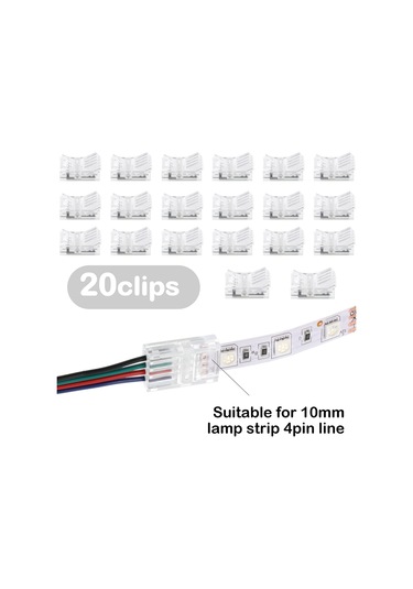 Xurunkeji Led Işık Şeridi Konnektörleri 20 Su Geçirmez Led Adaptör Konnektörü Lehimsiz Led Işık Şeridi Konnektörleri 4 Pin 10mm