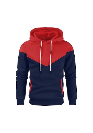 Erkek Patchwork Kapşonlu Kazak Hoodies Giyim Rahat Gevşek Polar Sıcak Sokak Giyimi Erkek Moda Sonbahar Kış Spor Dış Giyim Yeşil