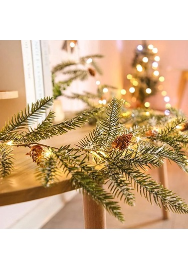 Jeemson Yıldızlı Led Konik Gövde Zirvesi, 20 Işık, 2 Metre, Aa Pil İle Çalışır, Kış Dekorasyonu Yeşil