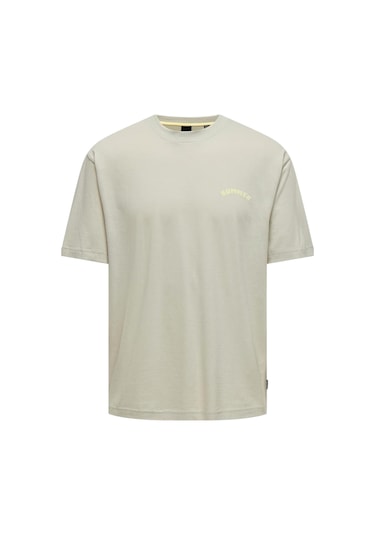 Only Erkek T-shirt 22029519 Onsmervyn Lıfe Rlx Summer Sarı