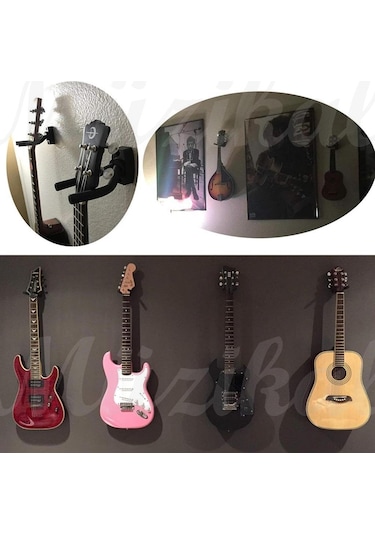 Gitar Bağlama Ukulele Duvar Askısı Standı + Dübel Ve Vida Dahil