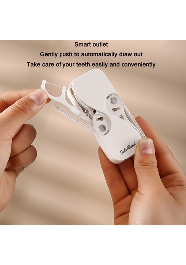 Sones Fukubook Taşınabilir Mini Otomatik Açılıp Kapanabilen Diş İpi Saklama Kutusu Diş İpi İle Pembe