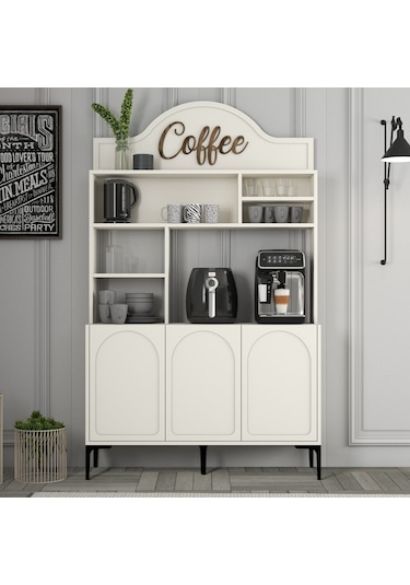 Lyon Kahve Köşesi 120cm - Krem / Siyah