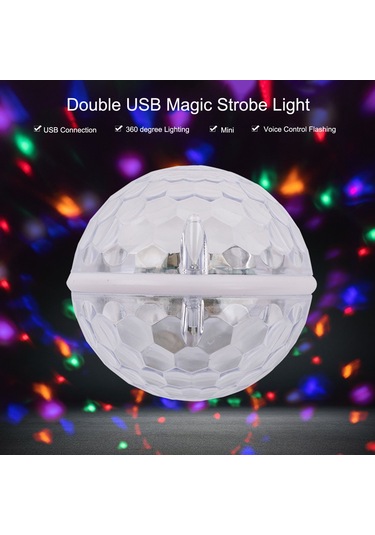 Teltree Ses Kontrollü Usb Disko Işığı - 7 Renkli Parti Ve Araç Içi Aydınlatma Siyah