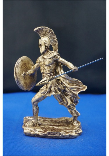 Mitolojik Tasarım Achilles Aşil - Ev Ofis Dekoratif Hediyelik Aksesuar 28 Cm Altın