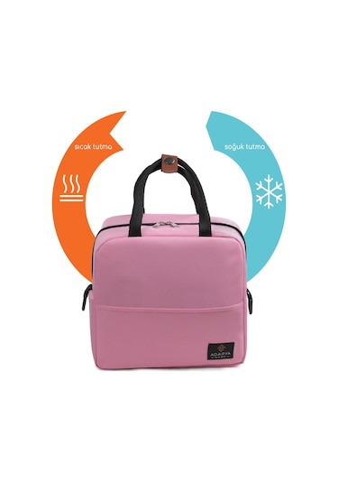 7 Lt Yemek Taşıma Çantası Sıcak Ve Soğuk Termal Termos Kamp Piknik Soğutucu Buzluk Çanta Pembe Pembe