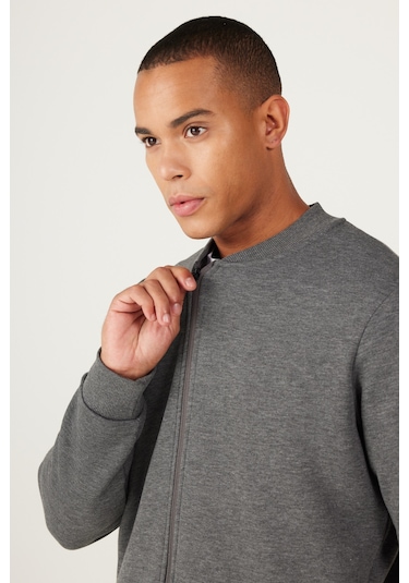 AC&Co / Altınyıldız Classics Erkek Antrasıt Melanj Standart Fit Normal Kesim İçi Polarlı Kolej Yaka Pamuklu Sweatshirt Ceket Antrasit Melanj AC&Co / Altınyıldız Classics Erkek Antrasıt Melanj Standart Fit Normal Kesim İçi Polarlı Kolej Yaka Pamuklu Sweatshirt Ceket Antrasit Melanj