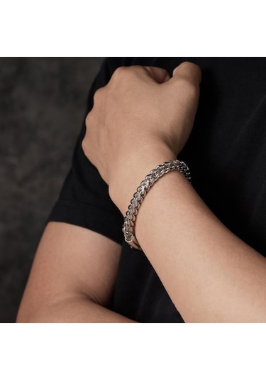 Chavin Zincir 6 Mm. Gri Paslanmaz Çelik Erkek Bileklik Eu03by