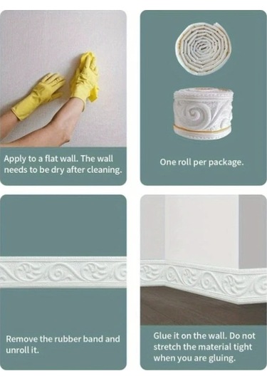 Elmpaly 1 Rulo 90,55 Inç Kendinden Yapışkanlı Dekoratif Kenar Şeridi, Köşe Koruma, Kapı Çerçeve Koruması, Beyaz