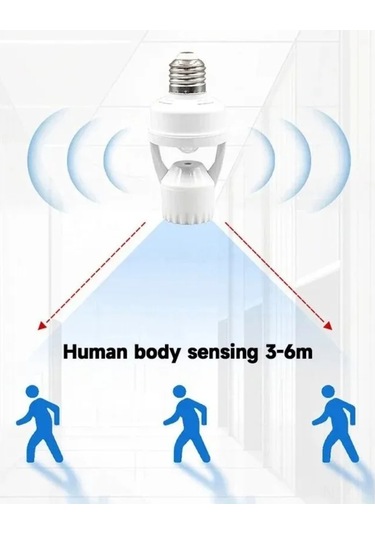 Dofolink E27 Uygulama Tespitli Akıllı Lambakafa, 360 Algılama, 10sn-5dk Gecikme Ayarı, 110-240v, 60w, İç/ Dış Kullanım