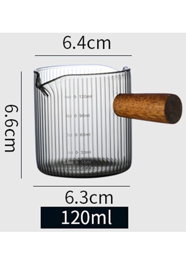 Homyl Çayevi Cafe Için Cam Ölçüm Kabı Isıya Dayanıklı Stil E 120ml