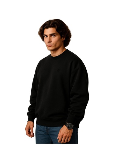 Erkek Büyük Beden 122 Kilo-158 Kilo Arası İçin Uygun Geniş Kalıp Bisiklet Yaka Pamuklu Selanik Kazak Siyah Erkek Büyük Beden 122 Kilo-158 Kilo Arası İçin Uygun Geniş Kalıp Bisiklet Yaka Pamuklu Selanik Kazak Siyah