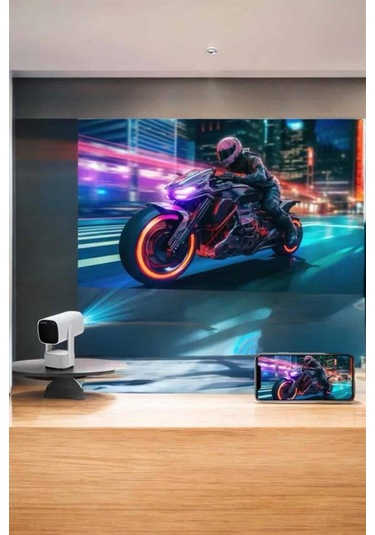 Akıllı Projeksiyon Powerbankli Taşınabilir Sinema Projektörü 4k Hd Kaliteli-136097