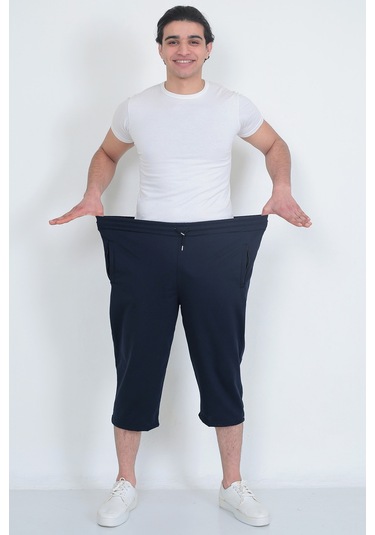 Lukitus Battal Büyük Beden Kapri Erkek Eşofman Altı Lacivert