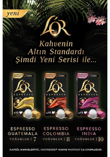 L'or Espresso Origin India Kapsül Kahve 10 x 10'lu