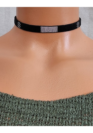 Harmel Jewelry Miyuki Dokuma Choker Siyah